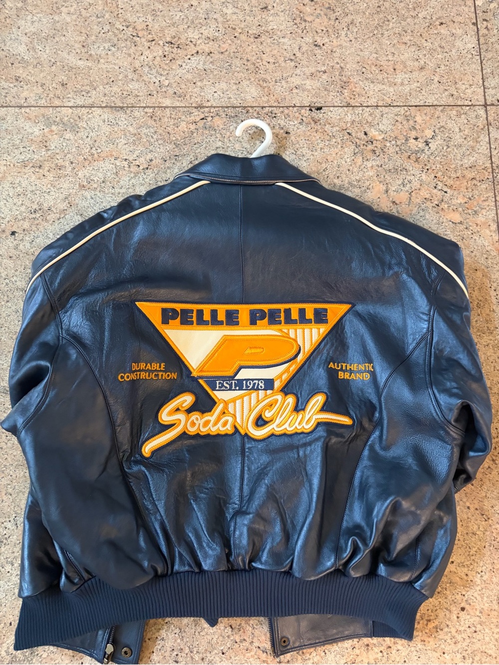 Pelle Pelle Men’s Blue & Yellow Soda Club Leather Jacket